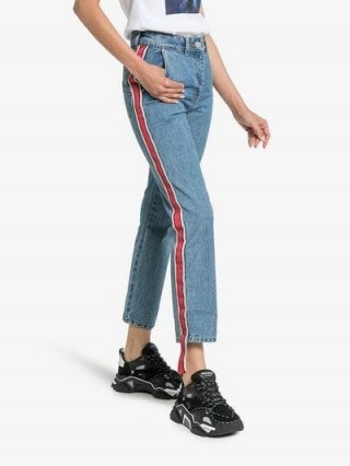 Ader Error Side Stripe Cropped Jeans ~ striped denim - flipped