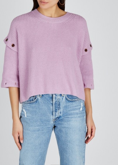 A.L.C. Adams lilac cotton-cashmere blend sweater | drop sleeve jumper