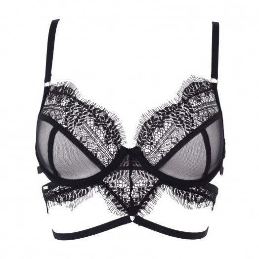 BLUEBELLA ALEXANDRA BRA BLACK – sexy strappy bras – lace lingerie - flipped