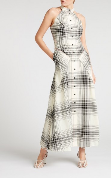 ROLAND MOURET AMADOR DRESS in MONOCHROME – chic black and white check prints