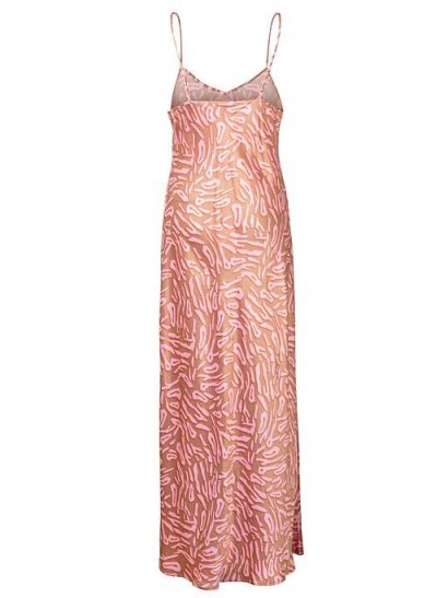 Oliver Bonas Animal Print Orange Satin Slip Dress / maxi cami dresses