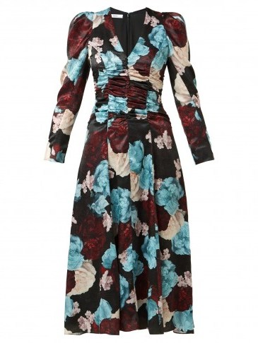 ERDEM Annalee floral-print satin dress - flipped