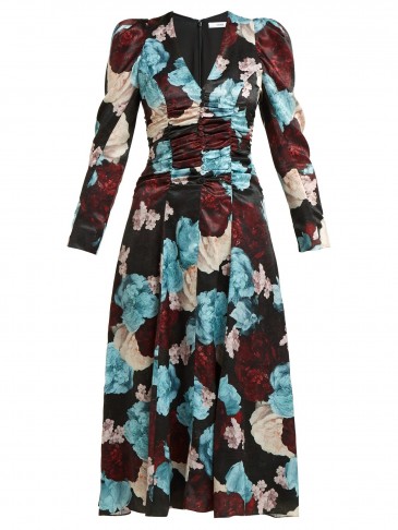 ERDEM Annalee floral-print satin dress