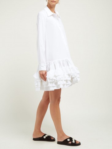MOLLY GODDARD Annie ruffled-hem cotton dress | Matches Fashion