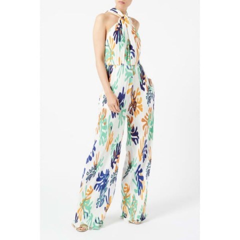Artemisia White Print Pleated Jumpsuit by WtR | Wolf & Badger | Summer jumpsuit - flipped