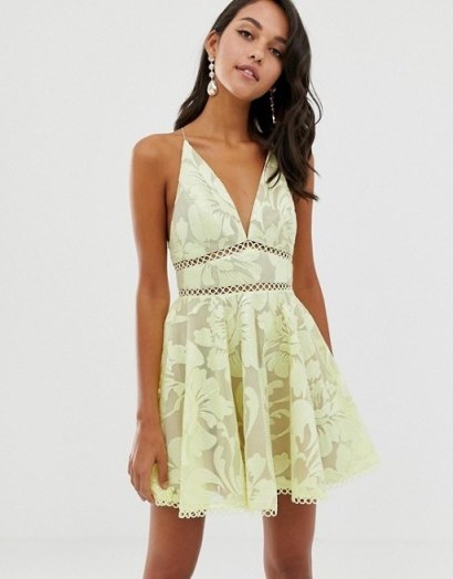 ASOS DESIGN cami prom midi dress with sequin embellishment soft yellow ~ feminine fit and flare - flipped