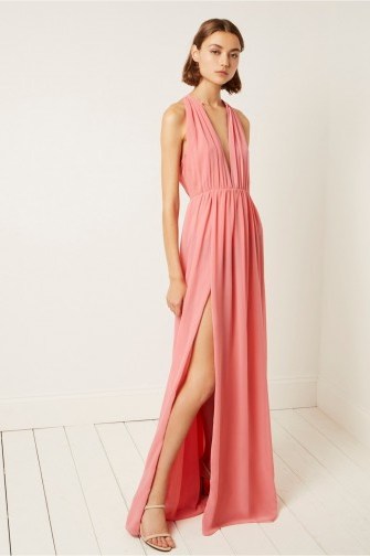 FRENCH CONNECTION ASTER DRAPE HALTER NECK DRESS in PINK WHIP - flipped