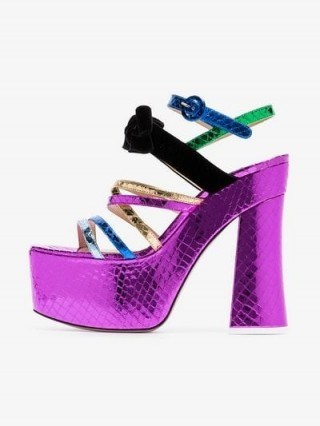 Attico Multicoloured Bibbi Greta Platform Heels / high patent leather platforms / retro sandals - flipped