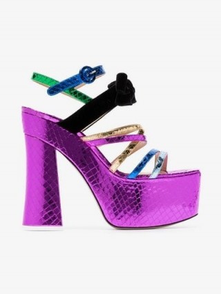 Attico Multicoloured Bibbi Greta Platform Heels / high patent leather platforms / retro sandals