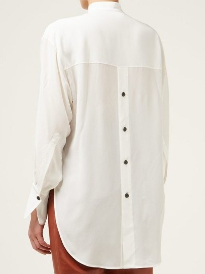 PETAR PETROV Back slit silk crepe shirt in white - flipped
