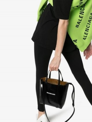 Balenciaga Black Everyday Patent Leather XXS Tote / cute LBB / small designer logo bags