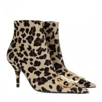 Balenciaga Lion Print Ankle Boots Leather Beige | Fashionette | Just devine