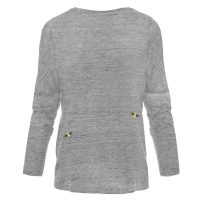 Bee Embroidered Dropped Shoulder T-Shirt Grey Women | Wolf & Badger