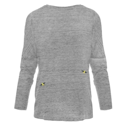 Bee Embroidered Dropped Shoulder T-Shirt Grey Women | Wolf & Badger