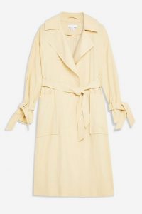 Topshop Belted Duster Jacket in buttermilk | spring tie cuff coats