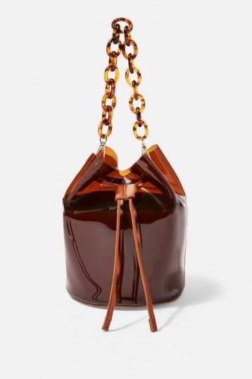 Topshop Billie TPU Bucket Bag in Brown - flipped