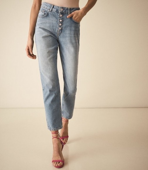REISS MID RISE CROPPED JEANS BLUE ~ casual and stylish