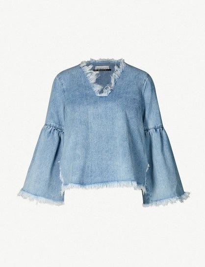 BLANCHE Akido denim blouse in summer blue - flipped
