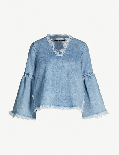 BLANCHE Akido denim blouse in summer blue