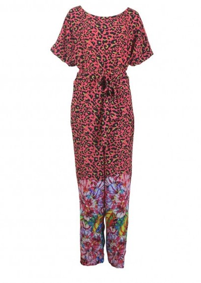 The Dressing Room BLANK AQABA PRINTED JUMPSUIT – RED – loose trouser - flipped