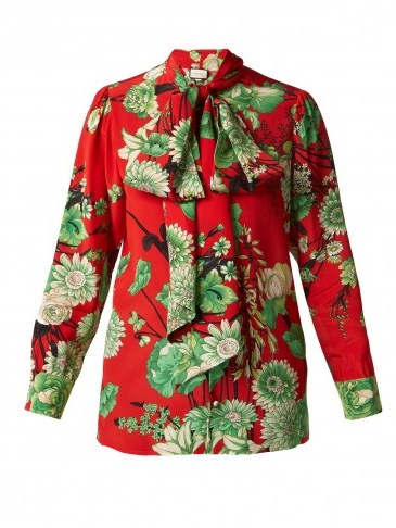 GUCCI Botanic-print silk blouse | Matches Fashion - flipped
