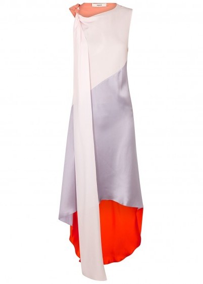 BRØGGER Fie colour-block silk dress ~ asymmetric paneled dresses - flipped
