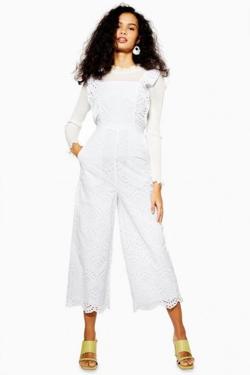 TOPSHOP Broderie Jumpsuit Ivory - flipped