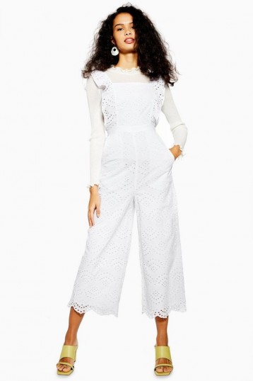 TOPSHOP Broderie Jumpsuit Ivory