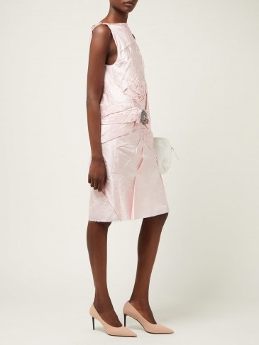 CALVIN KLEIN 205W39NYC Brooch-embellished silk-taffeta dress | Matches Fashion - flipped