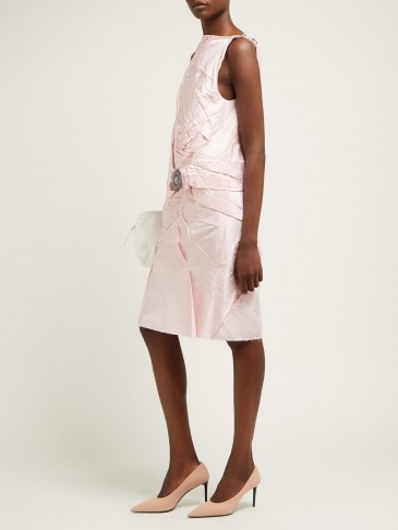 CALVIN KLEIN 205W39NYC Brooch-embellished silk-taffeta dress | Matches Fashion