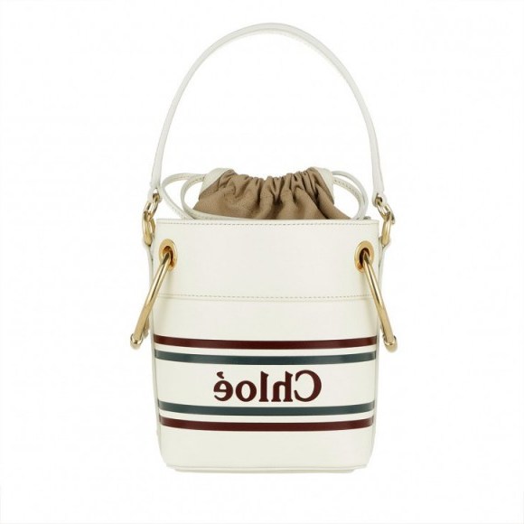 Chloé Roy Bucket Bag Small Leather Natural White | Fashionette | such a cute bucket bag - flipped