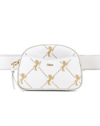 CHLOE Mini Signature Embroidered Leather Belt Bag in Brilliant White | luxe bum bags