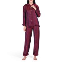 Clacie Silk Pajama Pants Plum by GISY | Wolf & Badger