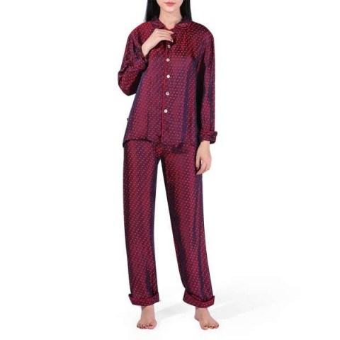 Clacie Silk Pajama Pants Plum by GISY | Wolf & Badger - flipped