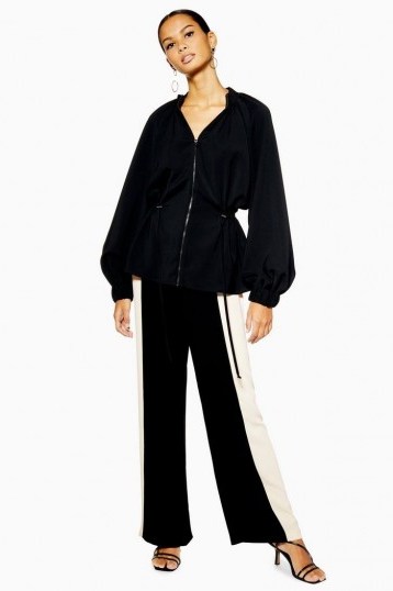 Topshop Colour Block Trousers in Monochrome | black and white pants - flipped
