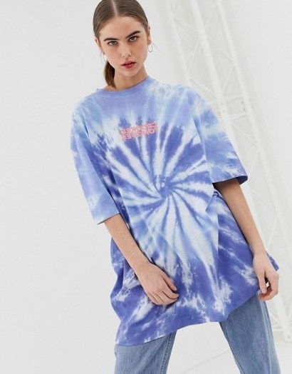 Crooked Tongues oversized washed tie dye t-shirt with logo print - flipped