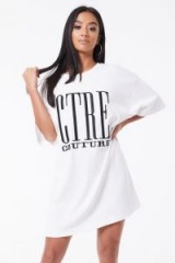 THE COUTURE CLUB CTRE T-SHIRT DRESS WHITE / BLACK ~ casual tee dresses