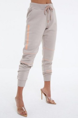 THE COUTURE CLUB DEFINITION PIPED JOGGERS ~ side branded jogger ~ casual look fashion - flipped