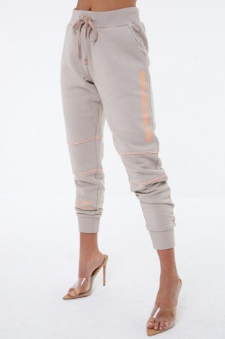 THE COUTURE CLUB DEFINITION PIPED JOGGERS ~ side branded jogger ~ casual look fashion