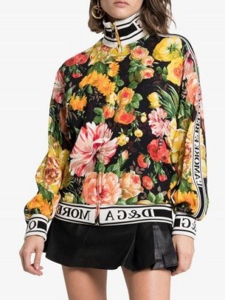 Dolce & Gabbana Floral Print Zipped Sweater / multicoloured designer jacket - flipped