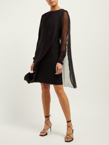 LANVIN Draped overlay silk-chiffon dress | Matches Fashion