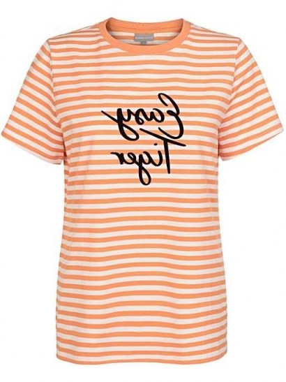 Oliver Bonas Easy Tiger Orange Stripe T-Shirt / logo t-shirts - flipped