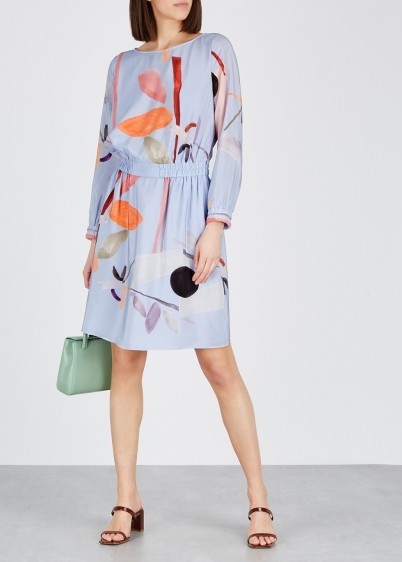 EMPORIO ARMANI Lilac printed silk dress ~ feminine spring clothing