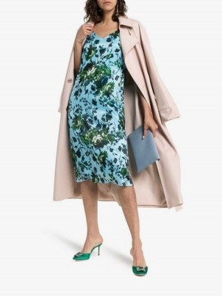 Erdem Vivianne Floral Print Silk Slip Dress in Blue | luxe cami dresses - flipped