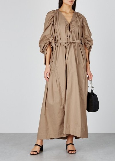 EUDON CHOI Jeanne camel cotton maxi dress - flipped