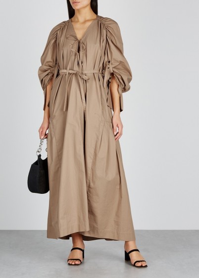 EUDON CHOI Jeanne camel cotton maxi dress