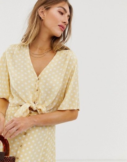 Faithfull Boulevards top in Le marais dot | tie front cropped blouse - flipped
