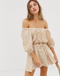 Faithfull Clarence floral dress in Dahlia Floral | floaty off the shoulder summer mini
