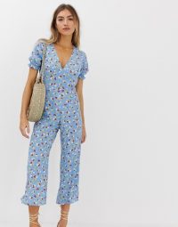 Faithfull Mallory floral jumpsuit with frill sleeve in Jasmin Floral | feminine spring fashion