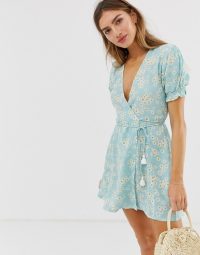 Faithfull Mira floral wrap mini dress in Zhoe floral | daisy print summer dresses